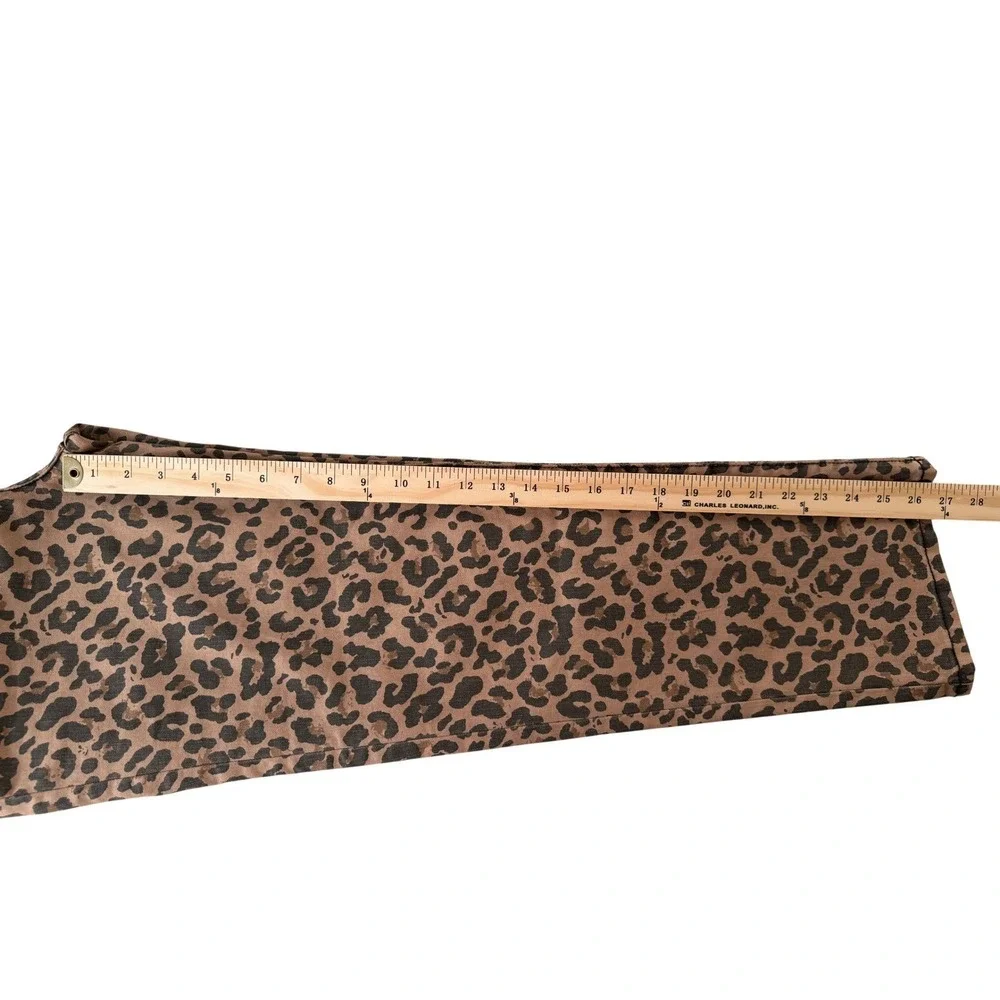 Kensie Jeans The‎ Ella High Rise Straight Snow Leopard Print Pants 6/28 NWT